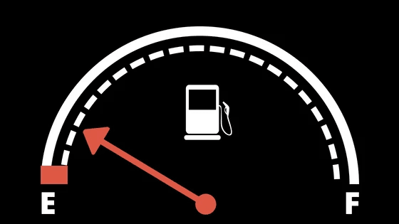 Image of a fuel gauge that is near empty