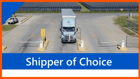 shipper of choice text on an image of a Keller truck