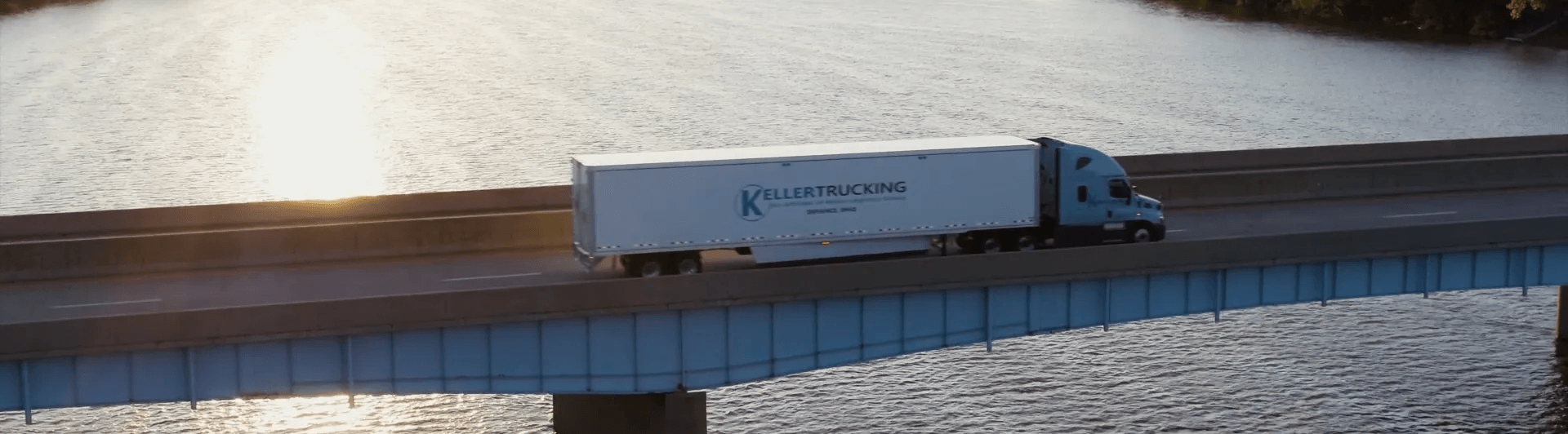Keller truck driving on a bridge