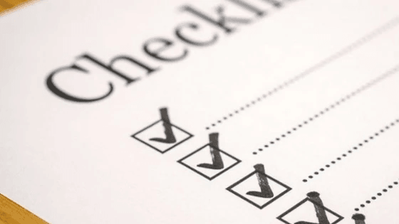 checklist with marks in boxes