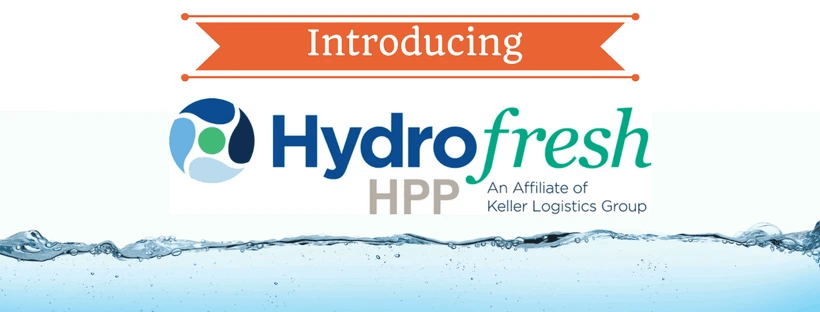 Graphic to introduce HydroFresh HPP with water at the bottom