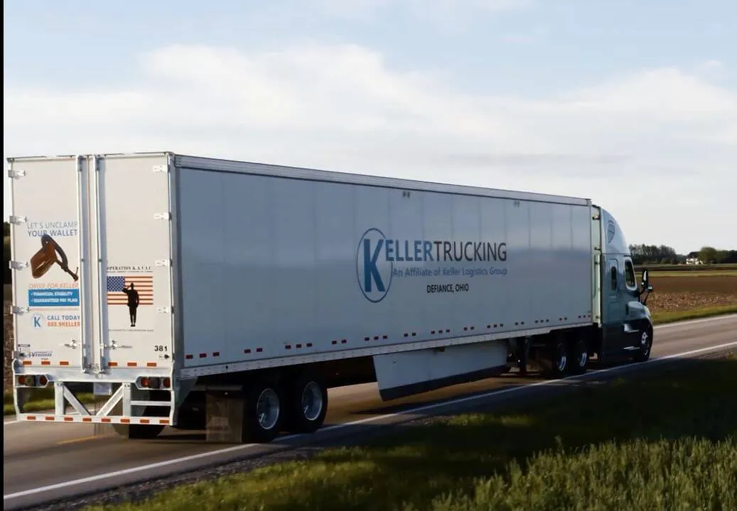 Keller Trucking truck driving on the road