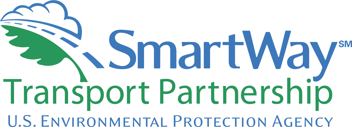 Transparent logo SmartWay transport partnership united states environmental protection agency in blue text
